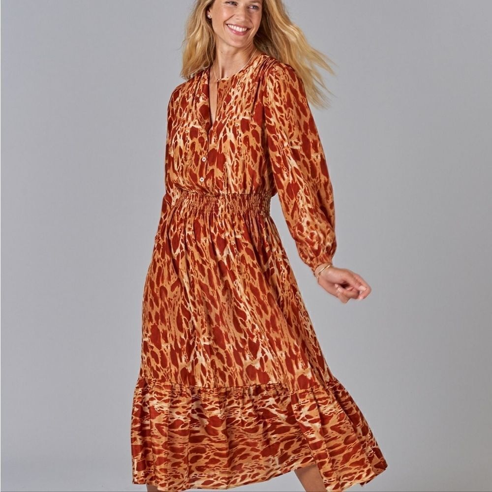 Tucker Juliette Dress Chai Safari in Silk Crepe de Chine
